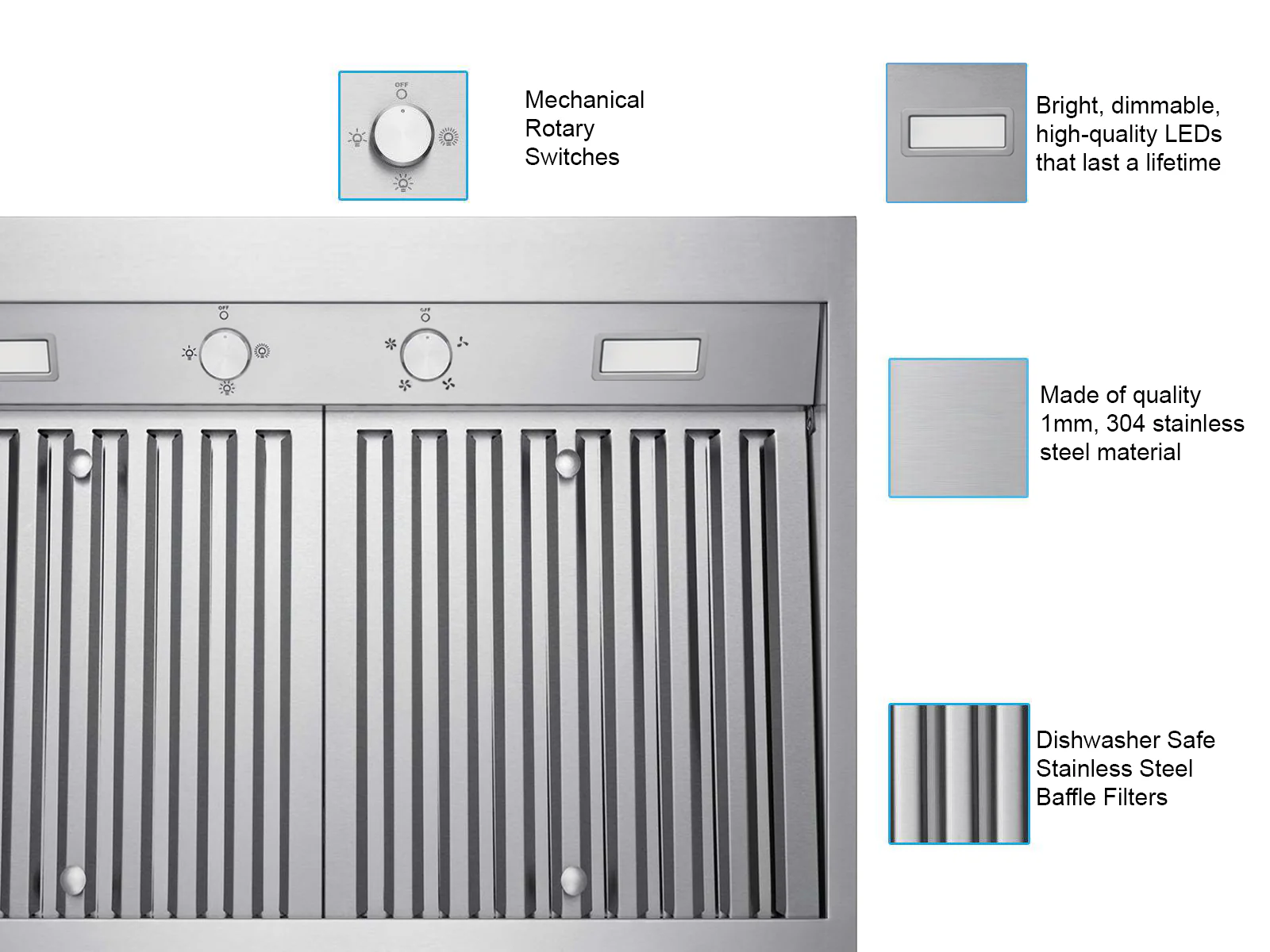 48 Inch 1200 CFM Under Cabinet Range Hood - VICTORY Hurricane - Image 3