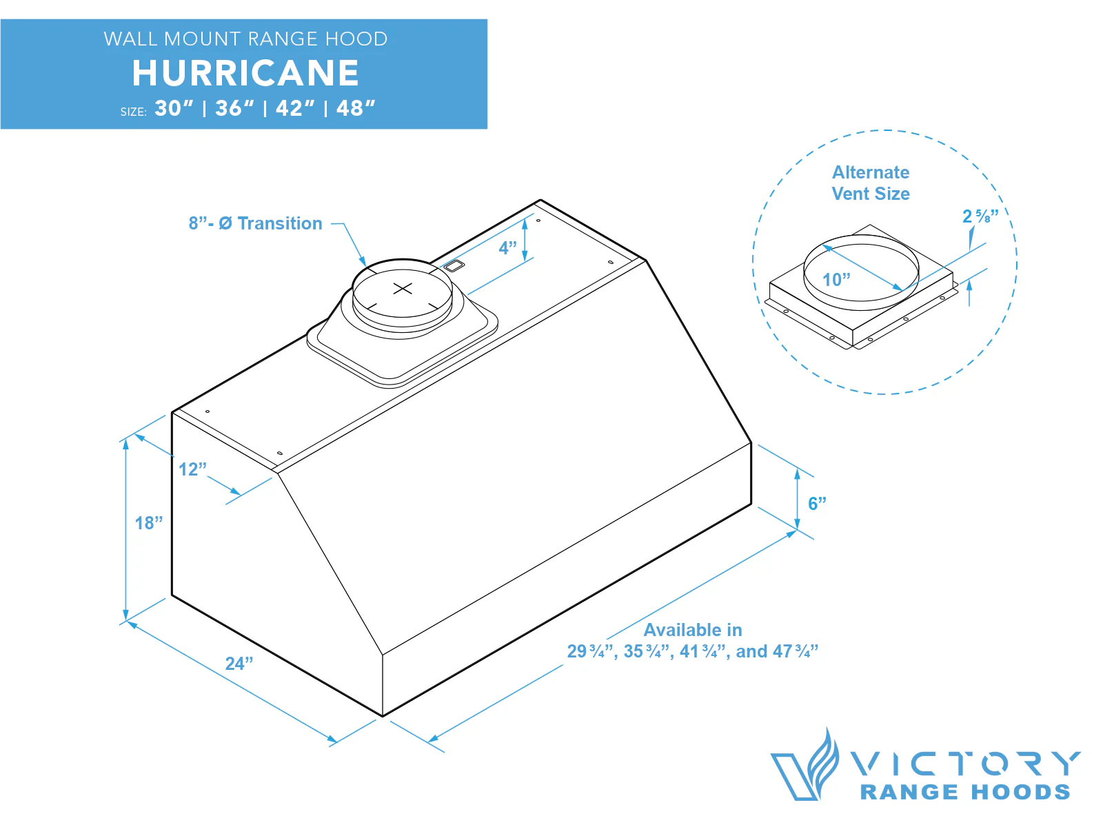 48 Inch 1200 CFM Under Cabinet Range Hood - VICTORY Hurricane - Image 7