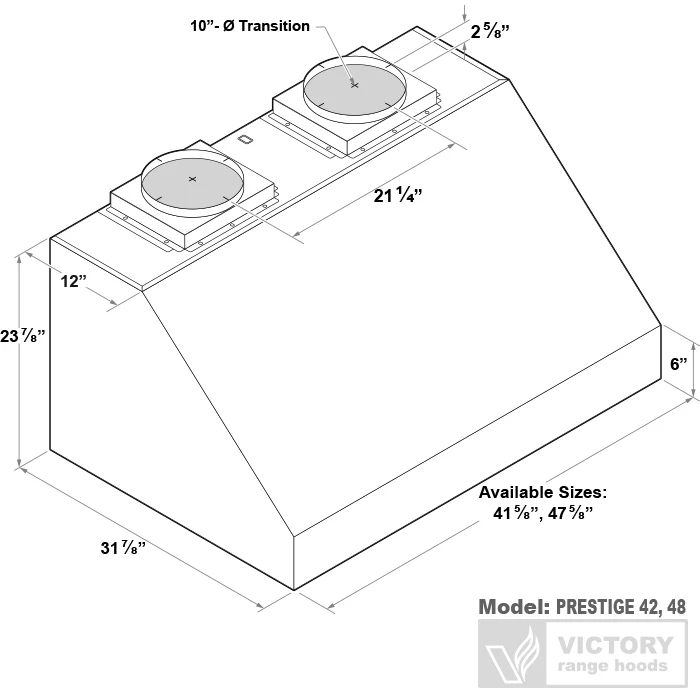 48 Inch 2300 CFM BBQ Range Hood - VICTORY Prestige - Image 8