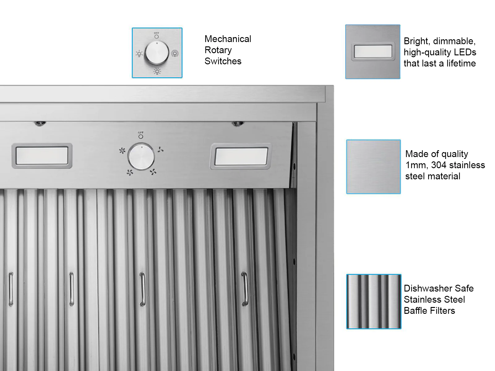 36 Inch 900 CFM Range Hood Insert - VICTORY Star - Image 3